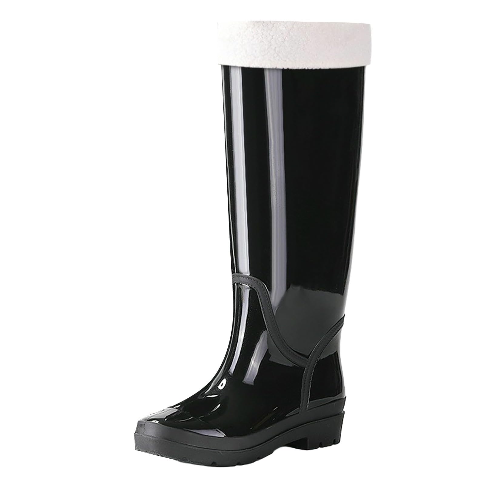 Stivali di gomma da donna alti da pioggia, imbottiti, impermeabili, da lavoro, Wellington, stivali invernali, stivali in gomma, scarpe da giardino