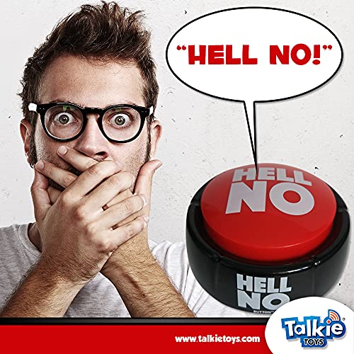 Talkie Toys Products Hell No Button – 10 Funny Hell No Sound Button Sayings – Hilarious Talking Toy to Just Say No – Stress Reliever
