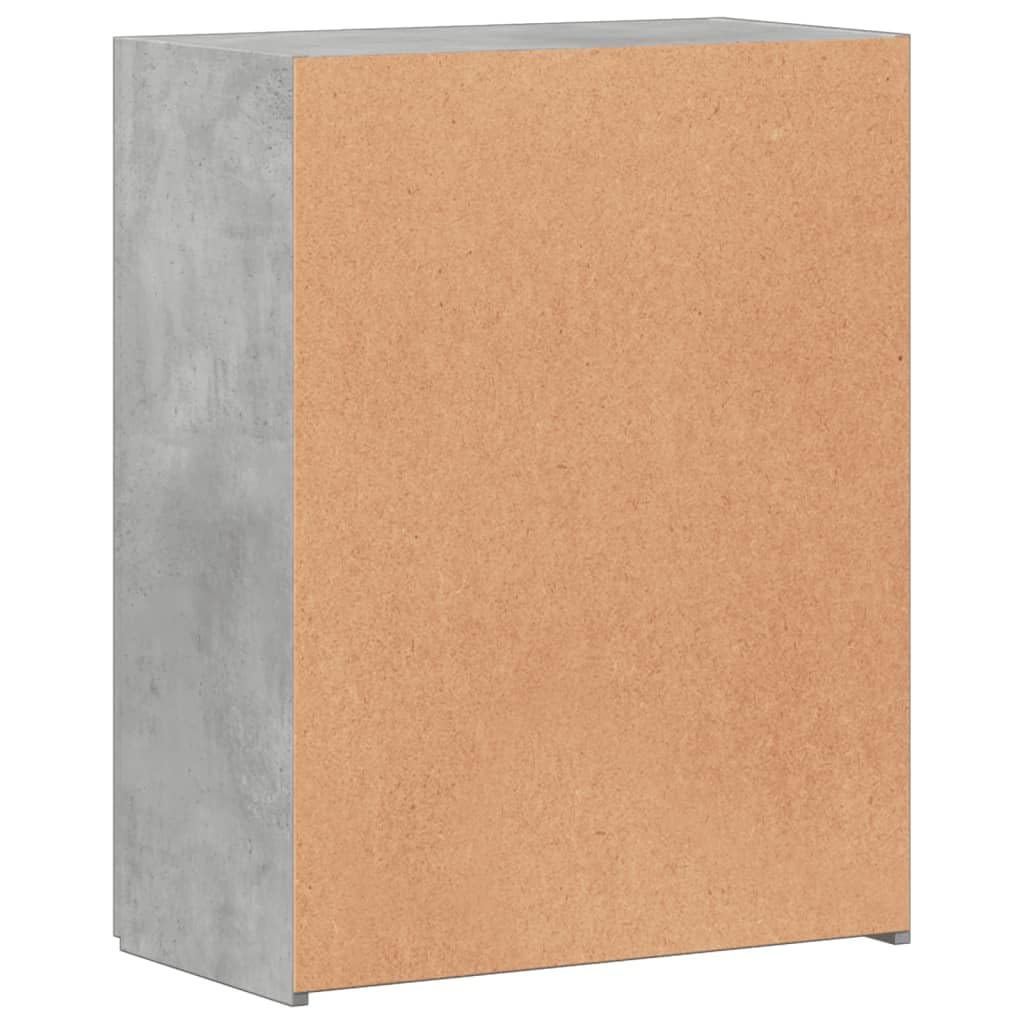 Brokky Schedario Grigio Cemento 60x32x77,5 cm in Legno Multistrato,Cassettiera,Mobiletto da Ufficio con Serratura,Regolabile per Cartelle Sospese,Superficie Testurizzata,per Ufficio,Studio