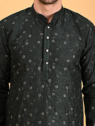 Image of Uri and MacKenzie Embroidery Silk Men's Kurta Pyjama Set