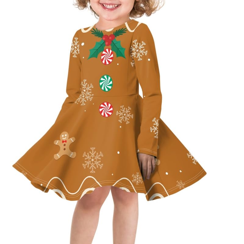 Spring/Autumn/Winter Girls' Long Sleeve Round Neck Loose Dresses Age 4-16 Years Casual A-Line Dress