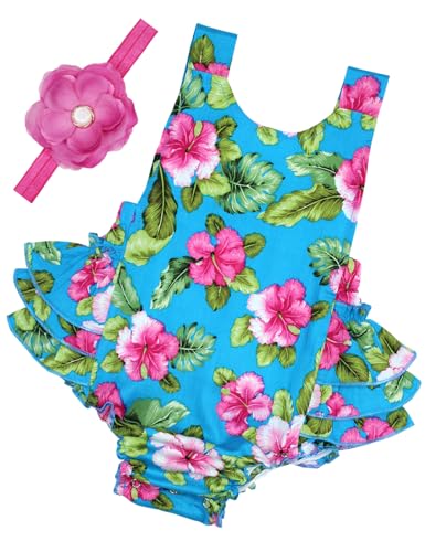 Image of PrinceSasa Baby Girl's Floral Print Ruffles Romper Summer Clothes