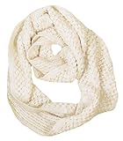 Simplicity Unisex Long Cowl Knitted Neck Scaves Circle Infinity Scarf, Beige