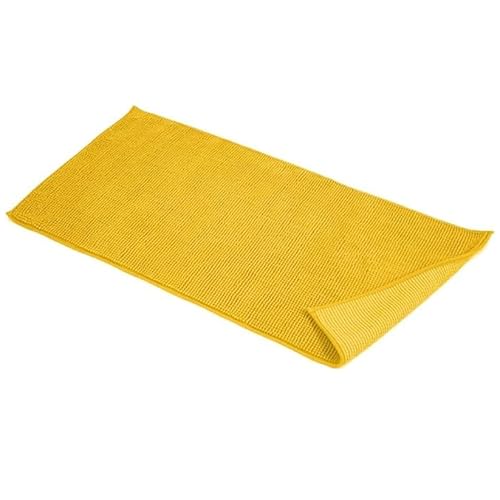 Sophie Tappeto da Bagno Tinta Unita in Microfibra Fondo Antiscivolo, Tappetino Bagno Assorbente Asciugatura Rapida Pelo Lungo, Scendidoccia, Disponibile in più Misure e Colori (Ocra, 50x80 cm)