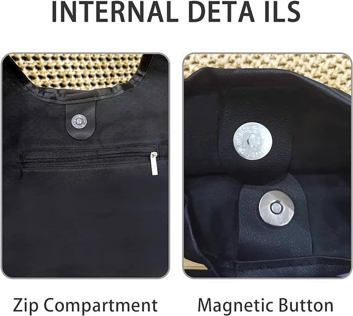 Bolso de hombro tejido para mujer tipo Tote miniatura 3