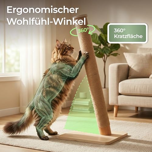 WOOWOOD Kratzbaum Katze - Extrem Stabil, Kratzsäule XXL, Kratzbaum Klein - Kratzstamm für kleine und große Katzen, Cat Scratching Post, Katzenturm, Kratzmöbel Katze aus robustem Sisal, 83 cm – Bild 6
