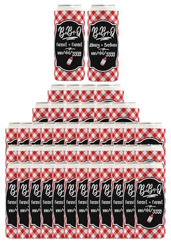 BaBy-Q Any Name and Due Date Baby Shower Favor Red 48-Pack Personalized Ultra Slim Drink Can Coolers Party Pack
