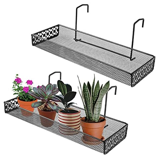 15 Gorgeous Hanging Plants Perfect for Your Windowsill 5 OBANGONG 2 PCS Iron Hanging Railing Planter Shelf Basket with Hooks,Balcony Plant Pot Shelf Holder Fence Flower Stand Basket for Patio Porch Fence and Balcony Decorate