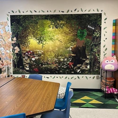 Fondo Fotográfico Vinilo 9x6ft Bosque Encantado Verde miniatura 6