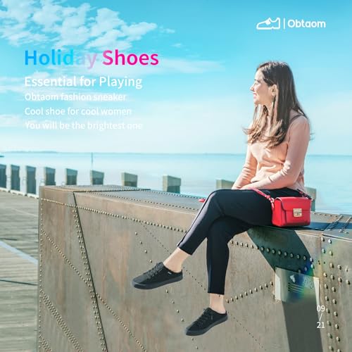 Image of Obtaom Women Canvas Mules Memory Foam Clipper Fashion Sneakers Comfortable Slip-On Mule Backless Holiday Shoes