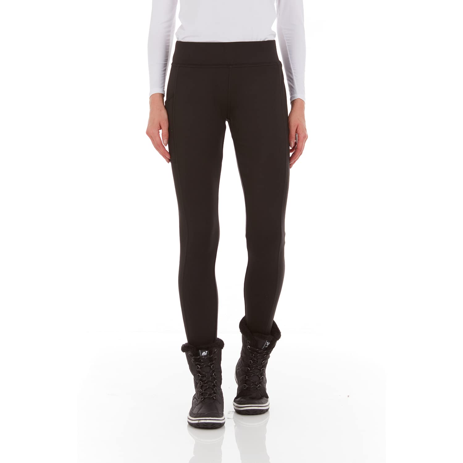 Women's Fleece Lined Leggings Thermal Warm Winter Tights High Waisted Pants Cold Weather with Pockets