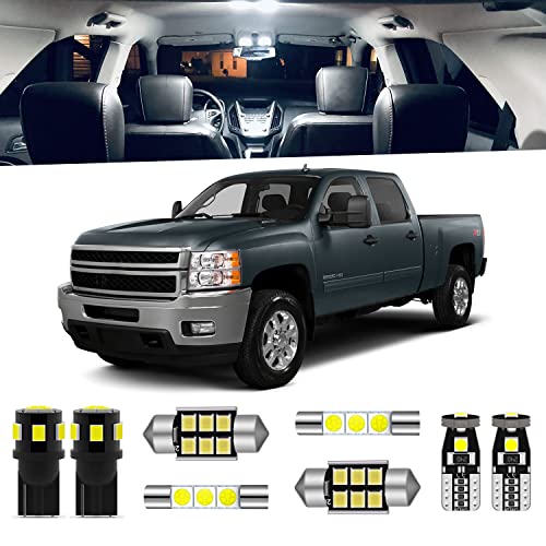 Kit de 12 Lámparas LED Blancas para interiores Chevrolet Silverado GMC miniatura 1