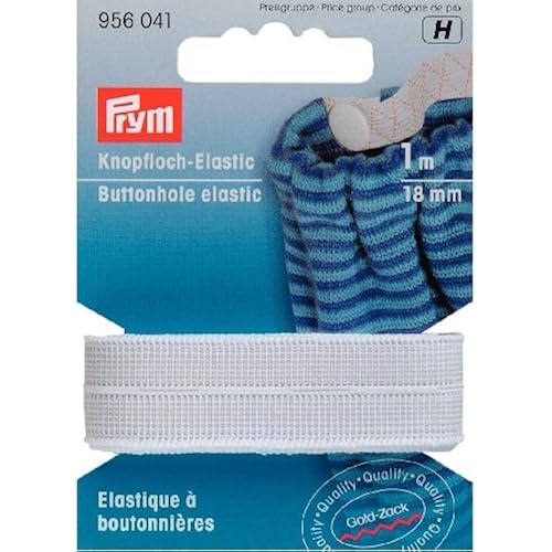 Prym Button Hole Elastic 18mm, 8 x 5 x 2 cm, White