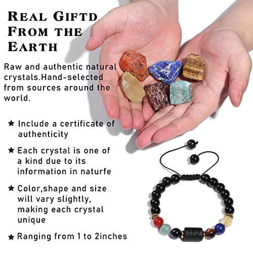GolbalJew 12 Zodiac Signs Crystals and Healing Stones Gifts for Women Natural Crystal Jewelry Healing Crystal Zodiac Sign Stones with Crystal Bracelet The Astrology Birthstone with Horoscope Box Set3