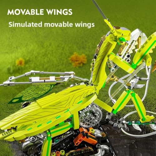 Image of SKY LINE OCEAN Mechanical Mantis Building Set - 999+ PCS Light-Up Insect Model Kit, Articulated STEM Animal Construction Toy, Display Collectible Gift for Kids Teens & Adults