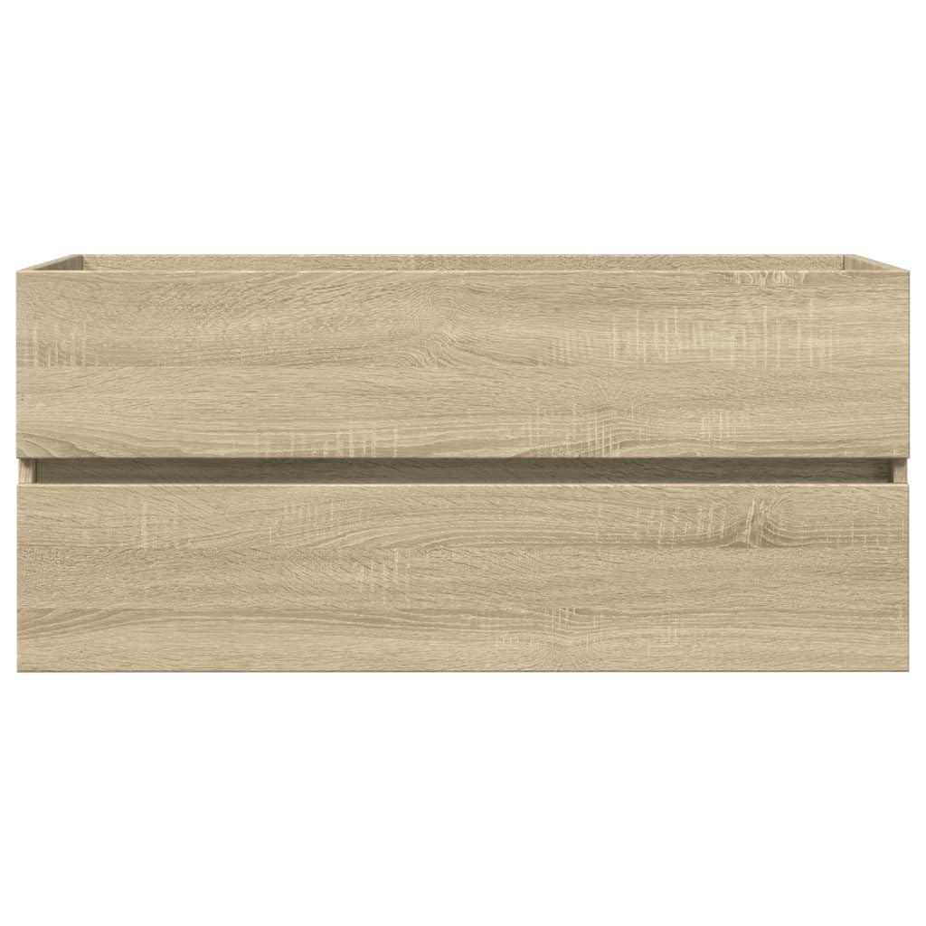 Mobile Lavabo Bagno Rovere Sonoma 100x38,5x45 cm in Truciolato,Mobile Bagno,Armadietto Bagno,Mobiletto da Bagno,Mobile Sottolavabo Bagno-849639
