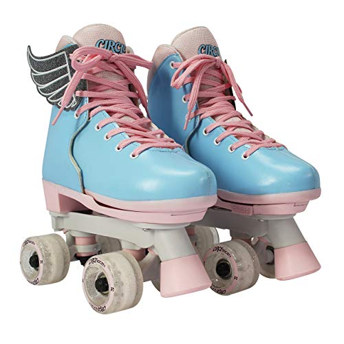 Circle Society Classic Adjustable Indoor and Outdoor Childrens Roller Skates - Classic Cotton Candy, 3-7 US (Renewed)