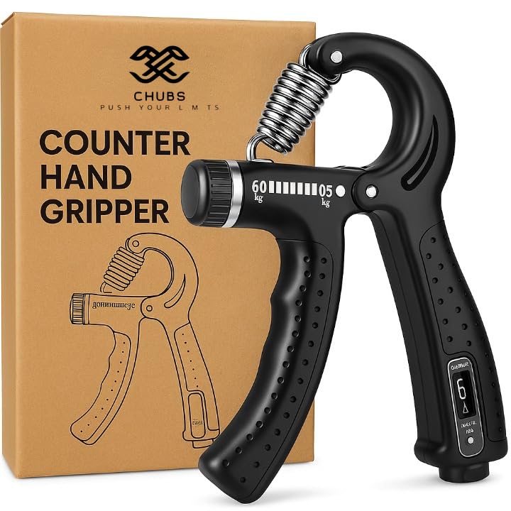 Chubs Fitness Series 10-70kg Hand Gripper for Men & Women for Gym Workout Hand Exercise Equipment to Use in Home for Forearm Exercise Finger Exercise Power Gripper (Counter Grey)