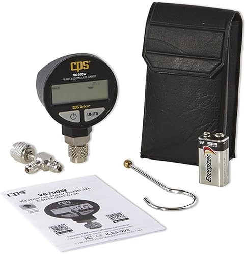 Miniatura 2 de CPS Medidor de vacío CPSVG200W (con pantalla LCD digital inalámbrica), amarillo