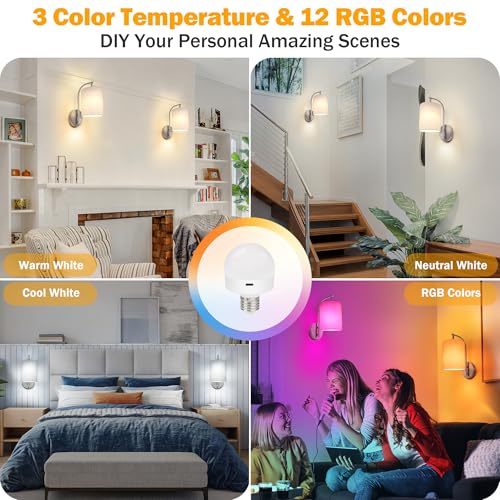 Image of MATAMEYE Battery Operated Wall Sconce Set of 2, Brushed Nickel Wall Light