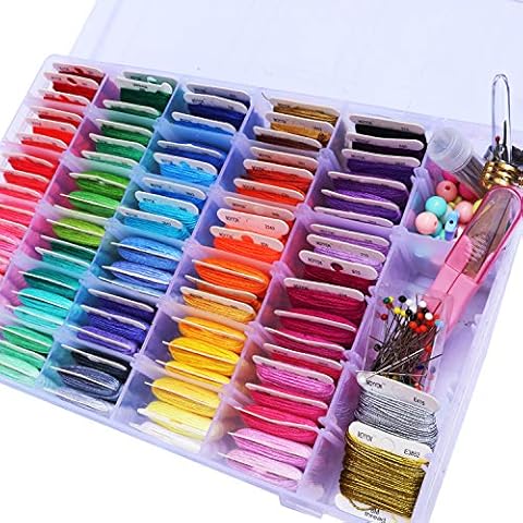 MOYYON Embroidery Floss Friendship Bracelet String Kit 218 Pack - Embroidery Thread and Accessories - Perfect Thread for Cross Stitch, Hand Embroidery, String Art Cover