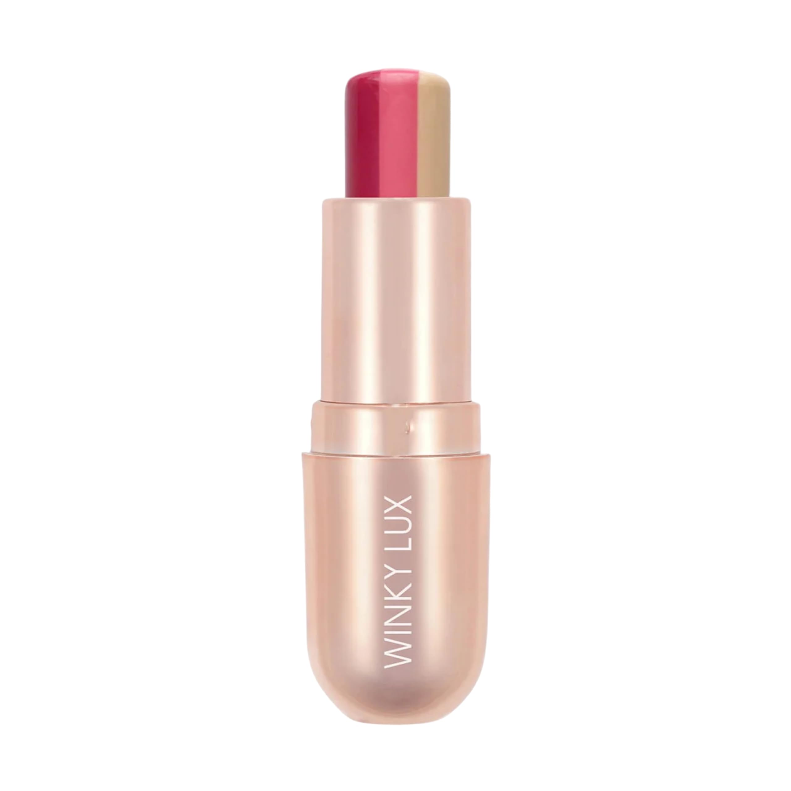 Winky Lux Strawberry Rose Lip Balm for Soft & Juicy Sweet Lips - Tri-Colored Tinted Lip Balm - Hydrating Lip Balm - Vegan & Cruelty-Free