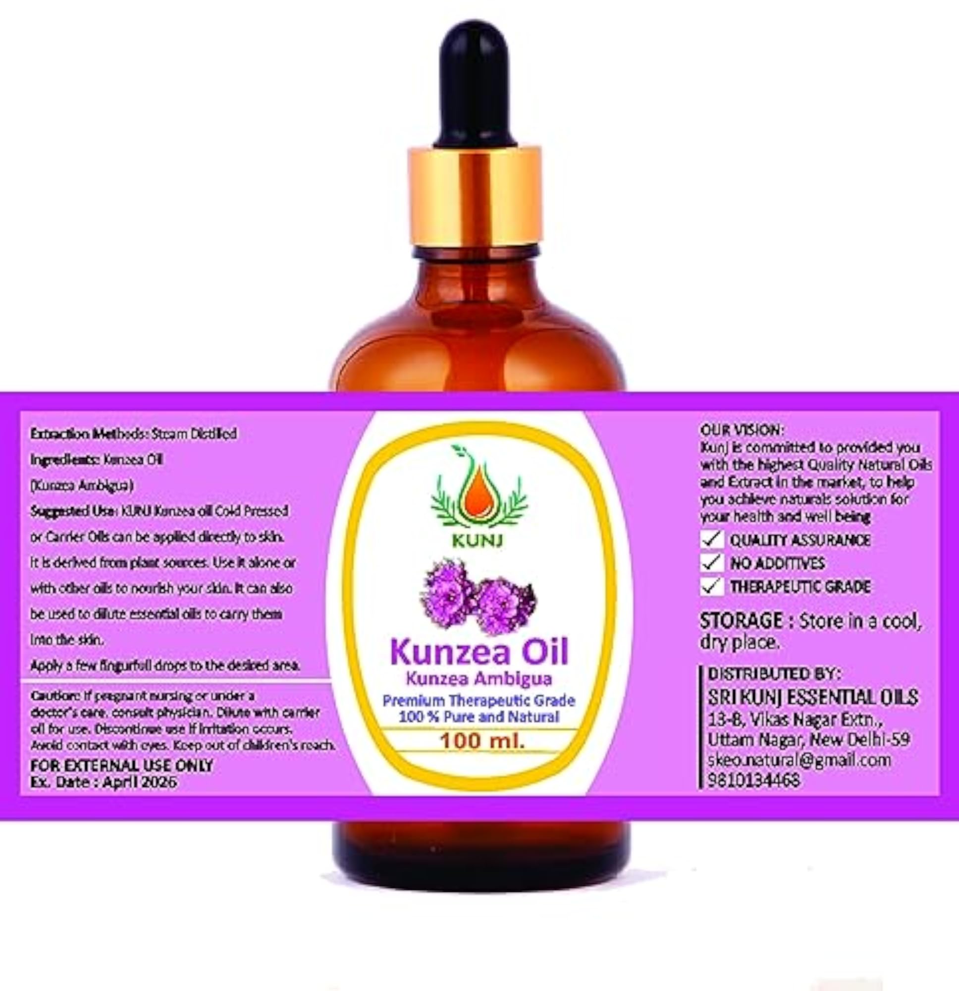 KUNJ Kunzea Essential Oil, 100% Pure & Natural