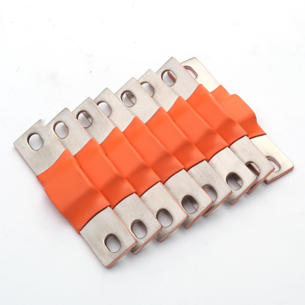 Aundhegrtt As Shown Lithium Battery For 280 Battery Clamps, Connectors Copper Soft Connection M6 Hole Pitch 74 Width 20, Connecting Piece