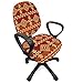 ABAKUHAUS Mexicain Housse pour Chaise de Bureau, Ornement aztèque Culture, Couverture de Protection en Tissu Décorative Élastique, Pale Orange Marron
