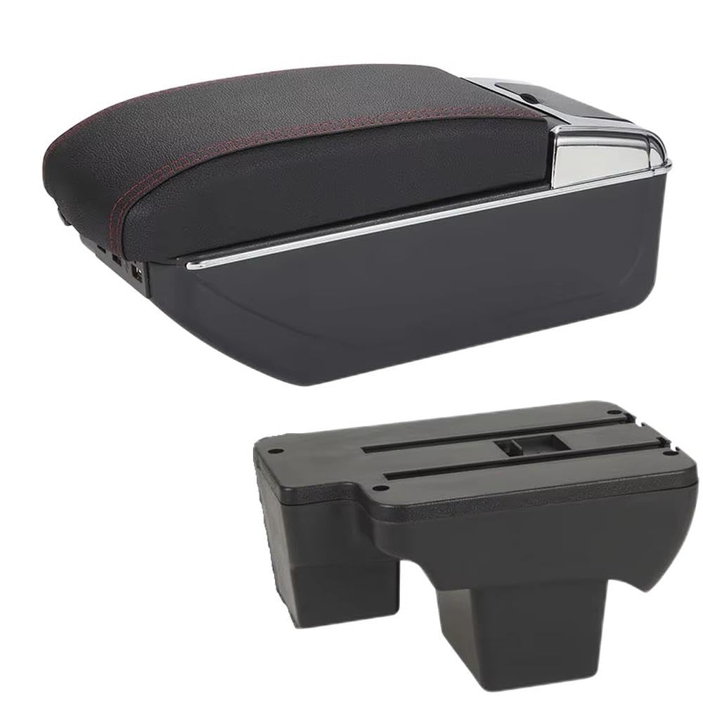 Sxqpocar B1 Black Red 7Usb For Polo 2019-2024 Car Armrest Box Storage Box Retrofit Parts Replacement Parts