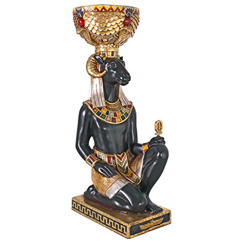 Design Toscano Khnum the Egyptian Ram God Pedestal Urn Plant Stand