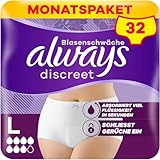 Always Discreet Inkontinenz-Höschen Plus Für Frauen, L, 32 Höschen, Verhindert Auslaufen Und Gerüche, Angenehm Und Kaum Spürbar