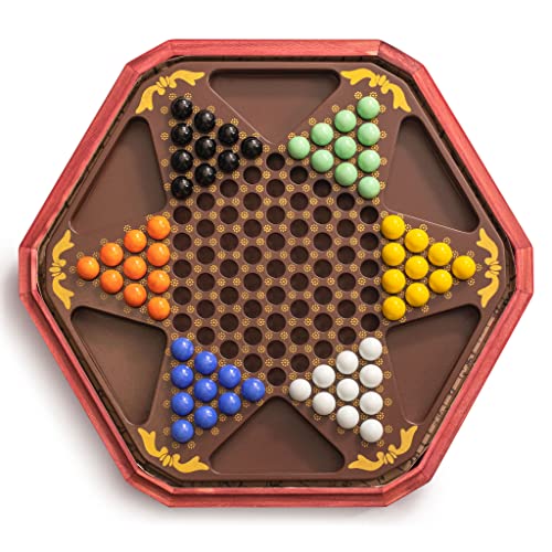 Juego de Mesa Halma Clásico con Tablero y Canicas miniatura 5