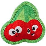 Outward Hound Tough Skinz Durable Squeaky Dog Toy with Two Tough Layers, Cherries, Red, Small