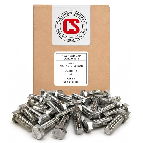 Chenango Supply 3/8-16 X 1-1/4" Stainless Steel Hex Head Bolts