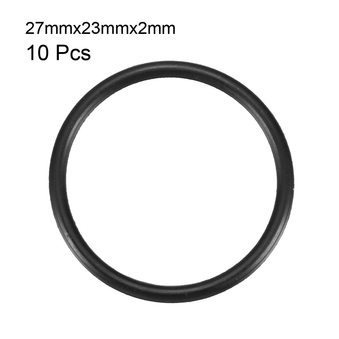 sourcing map Joint Torique 27mm OD 23mm ID 2mm Largeur Métrique Nitrile Caoutchouc Joint Étanchéité Paquet de 10