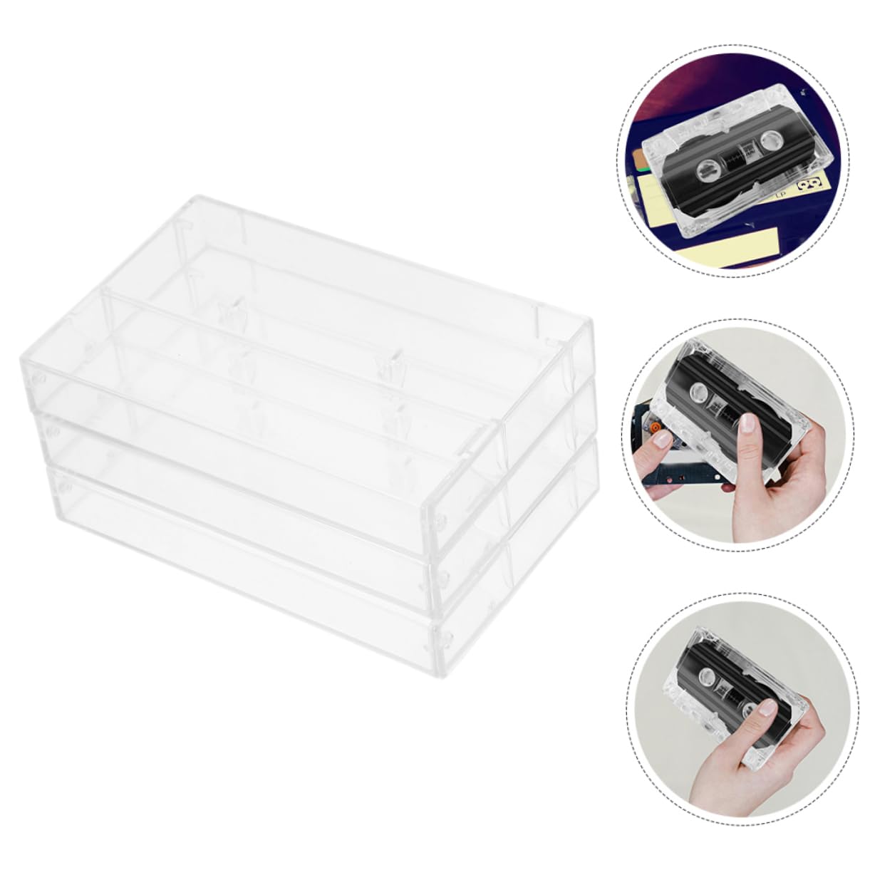jojofuny Support De Cassette Plastique Transparent Lot De 6 Boîtes De Rangement pour Cassettes Audio Compactes Protection Et Organisation pour Bureau Et Maison