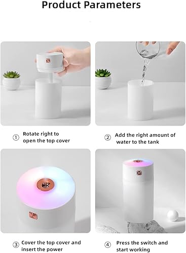 Miniatura 7 de Aerfoyun Mini Humidifier,USB Colorful cool mist humidifier air humidifier humidifiers for bedroom2 Mist Modes, Auto Shut-OffSuper Quiet Portable