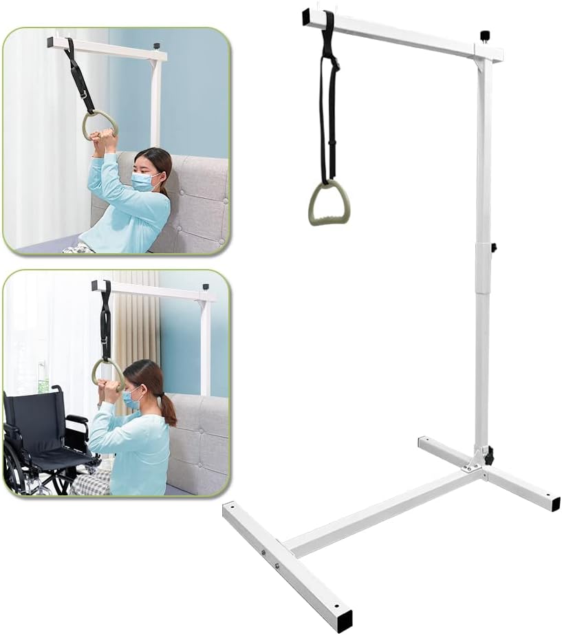 Mybow Trapeze Bar for Bed Mobility Aids, Bedside Pull Up Bar, Bed Lift for Elderly Seniors Transfer Rail, Medical Trapeze for Hospital Bed Standing Helper, Handicap Bariatric Bed Handle