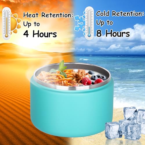 Image of Pawtong 12oz Insulated Vacuum Food Jar with Buckle Lid Wide Mouth Soup Thermo for Hot Food Kids Leakproof Stainless Steel Lunch Container