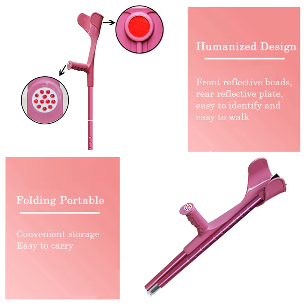 NGD 2 Unidades Muletas Ortopédicas,Muletas de Codo Plegables de Aluminio con Agarres Ergonómicos,Muletas para Caminar de Regulables en Altura Soporte Post Traumatismo o Cirugía