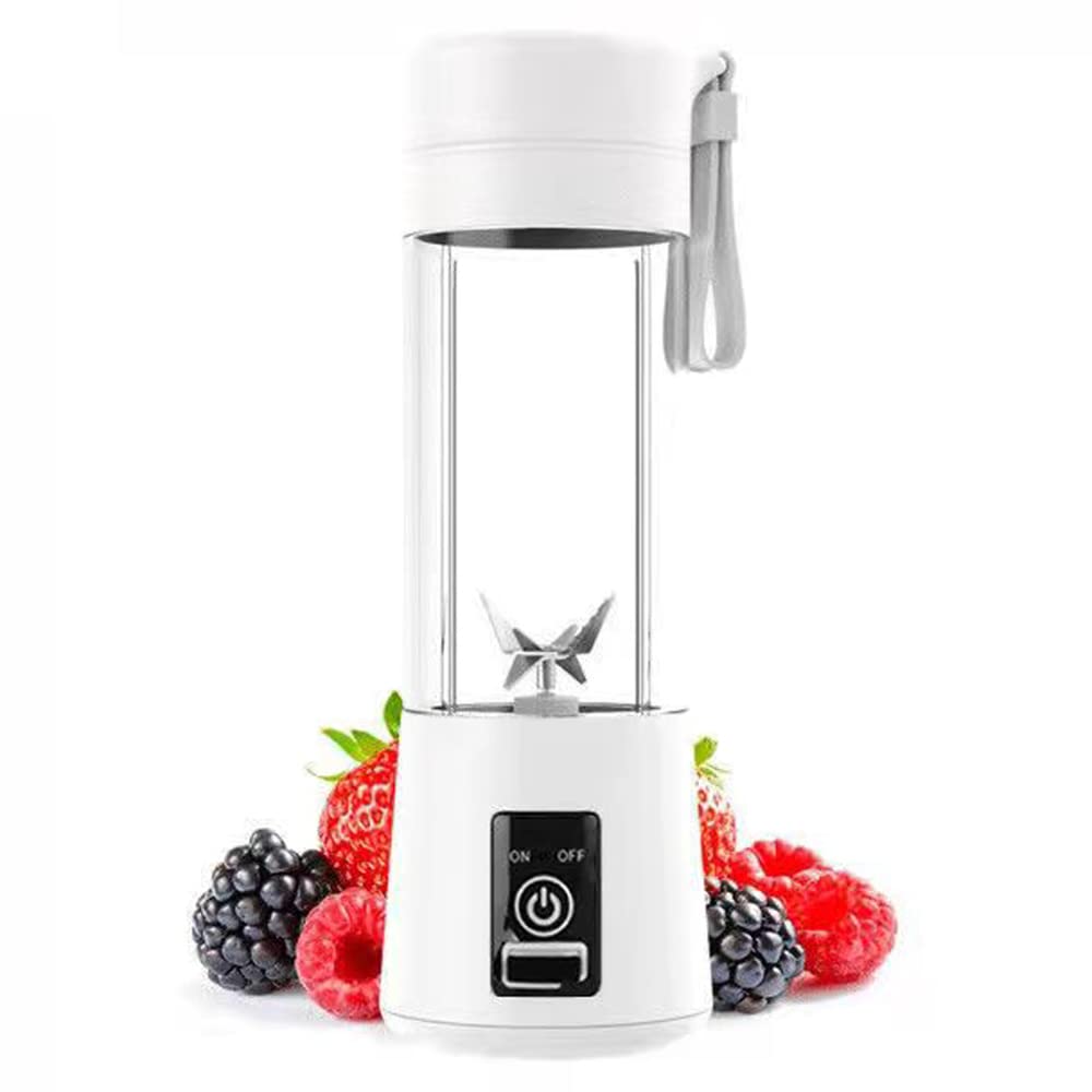 Portable Blender USB Rechargeable - Portable Blender for Shakes & Smoothies - 6 Blades, Fruit & Vegetable Juicer - For Travel Sports Kitchen - Mini Blend Jet 2 Portable Blender (Upgraded Version, White)