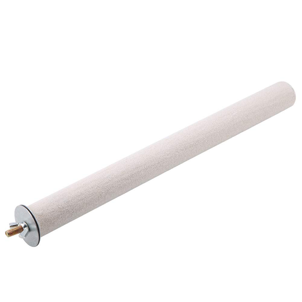 Akozon Weiße Vogel-Papageienstange, Stehende Stange, Schleifwerkzeug, Haustiere für Käfig, Weißer Vogel-Papagei (Holz, mattiert 2)