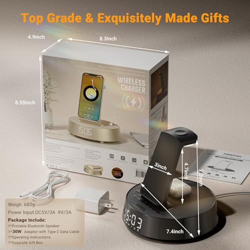Alarm Clock with Wireless Charging Station, Clock for Bedroom - image 7