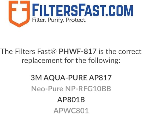 Filters Fast PHWF-817 - Repuesto compatible con cartucho de filtro de agua de carbono Aqua-Pure AP817, paquete de 2
