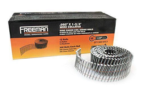 Freeman 15 Degree Wire Collated Hot Dipped Galvanized Ring Shank Siding Nails SNRSHDG92-134W