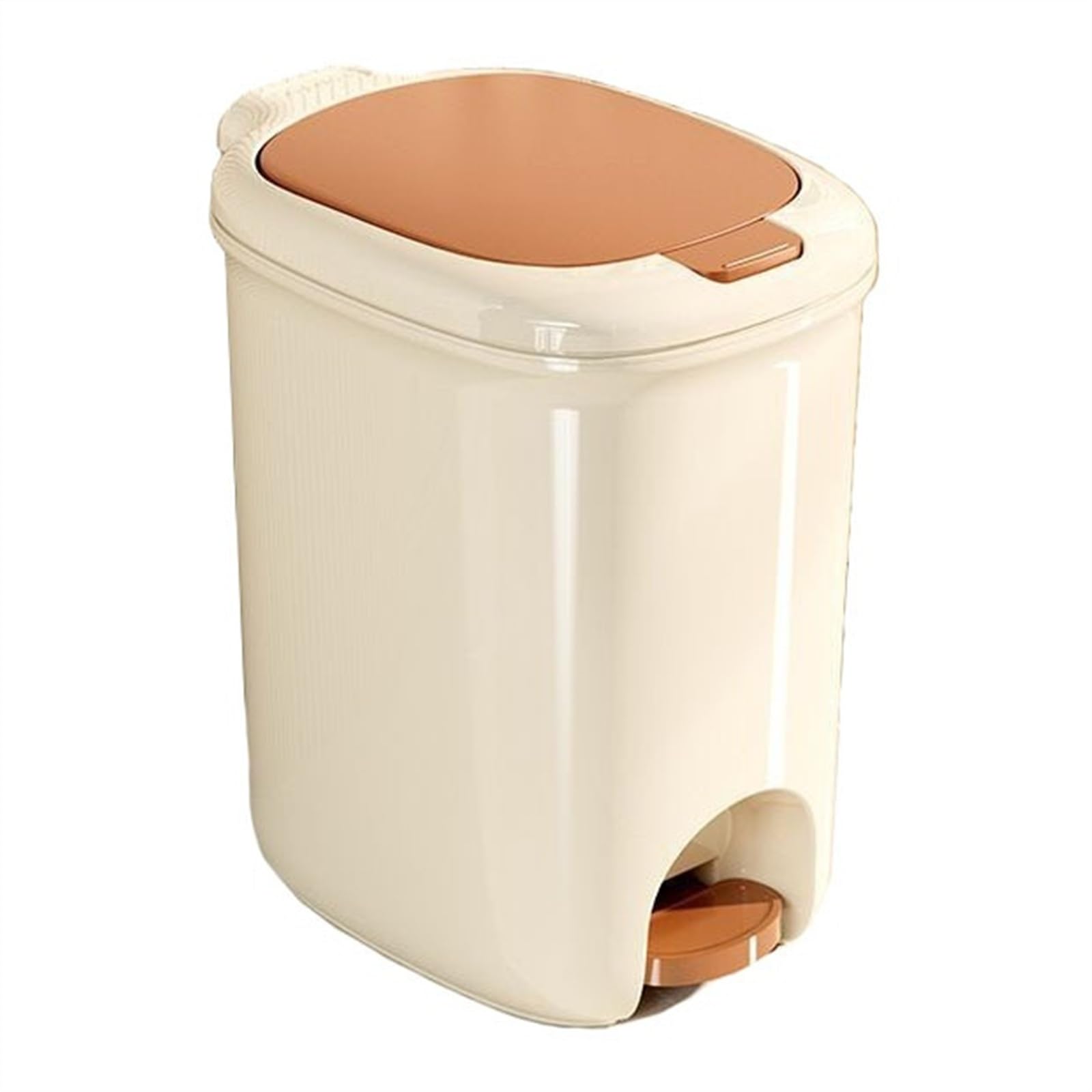 H8Q4D7N5G9 Dustbin Bathroom Trash Can with Lid, 8/12/15/20 Liter Slim Plastic Garbage Bin with Step Pedal, Narrow Wastebasket for Toilet, Office, Bedroom