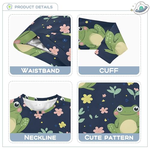 JUNZAN Cute Frogs Flowers Kids Girls Sweatshirt Hoodie Crewneck Kids Hoodies Boys Athletic 4T3