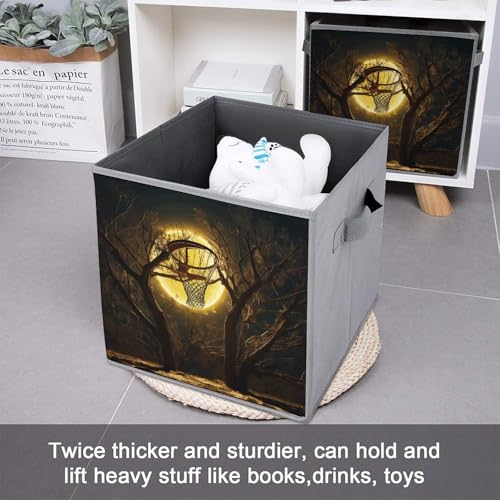 Boîtes de rangement pliables en forme de lune pour étagère - 7