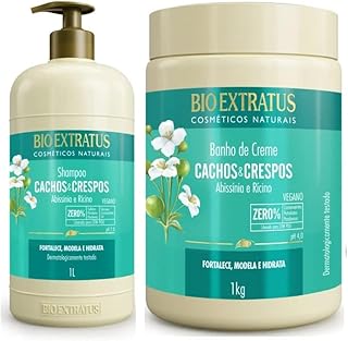 Kit Shampoo e Banho de Creme 1L Cabelos Cachos e Crespos Bio Extratus